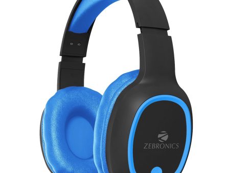 ZEBRONICS Thunder Bluetooth 5.3 Wireless Over Ear Headphones with 60H Backup, Gaming Mode, Dual Pairing, ENC, AUX, Micro SD, Voice Assistant, Comfortable Earcups, Call Function (Blue) Supply