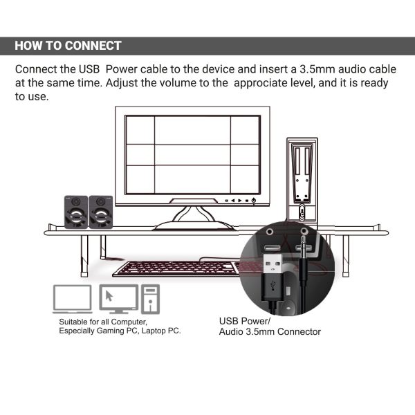 Ant Esports GS150 Computer Speakers, 2.0CH PC Speakers, in-line Volume Control, 6W USB Powered Stereo Desktop Speakers with 3.5mm AUX for PC Laptop Projector Tablet Cellphone Sale