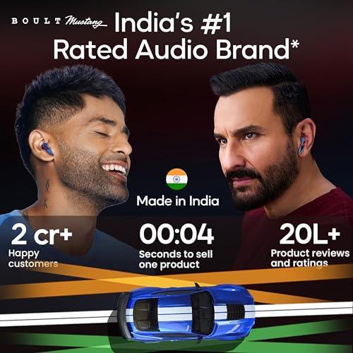 Boult x Mustang Torq Newly Launched Truly Wireless in Ear Earbuds with 50H Playtime, App Support, Quad Mic ENC, 45ms Low Latency, Breathing LEDs, 13mm Drivers, Made in India ear buds TWS Bluetooth 5.4 Supply