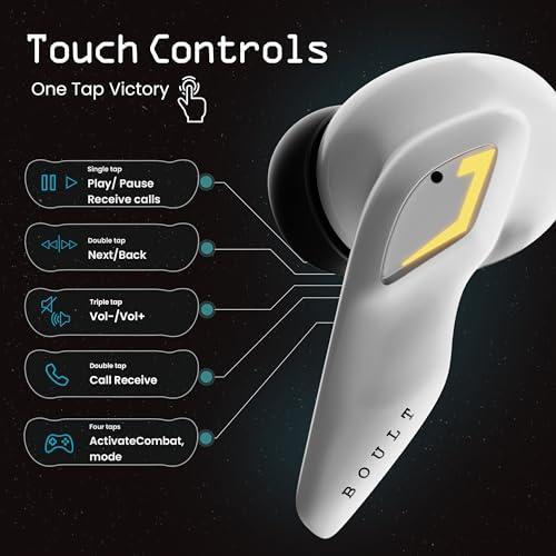 Boult Audio [Just Launched] UFO True Wireless in Ear Earbuds with 48H Playtime, Built-in App Support, 4 Mics Clear Calling, Low Latency Gaming, Made in India Bluetooth 5.3 TWS Ear Buds (White Opal) Online Sale