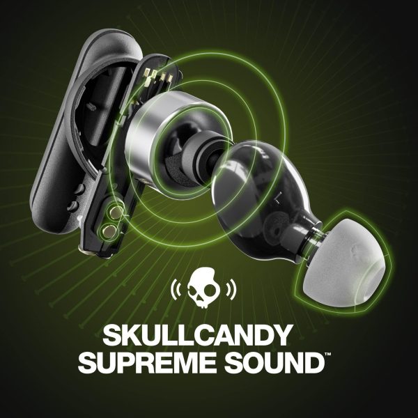 Skullcandy Smokin Buds in-Ear Wireless Earbuds, 20 Hr Battery, Use Either Bud Solo,Rapid Charge, Microphone, Works with iPhone Android and Bluetooth Devices - Black on Sale