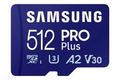 SAMSUNG PRO Plus microSD Memory Card + Adapter, 512GB MicroSDXC, Up to 180 MB s, Full HD & 4K UHD, UHS-I, C10, U3, V30, A2 for Android Phones, Tablets, Action camera, Drone, MB-MD512SA APC Discount