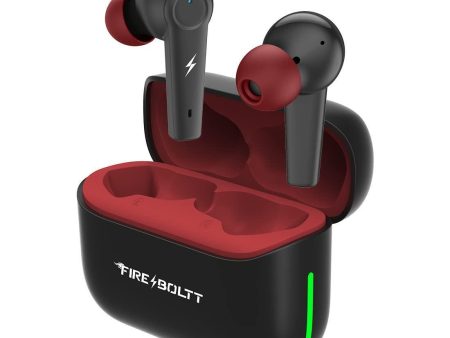 Fireboltt Fire Pods Vega 811 TWS earbuds with captivating RGB lights, Bluetooth 5.3, Gaming Mode, Quad Mic ENC, and voice assistance (Black Red) Online Sale