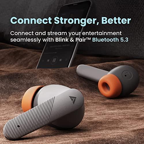 Boult Audio Z25 True Wireless in Ear Earbuds with 32H Playtime, 45ms Low Latency, Type-C Fast Charging (10=150Mins), Made in India, Zen ENC Mic, 13mm Bass Drivers, Bluetooth 5.3 Ear Buds (Sunset Grey) Discount