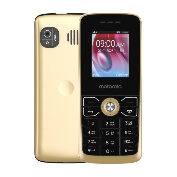 (Refurbished) Motorola a50G - Dual Sim Keypad Mobile with Expandable Memory Upto 32GB, Rear Camera, 1750 mAh Big Battery, 6 Indian Languages Input Support (Gold) Cheap