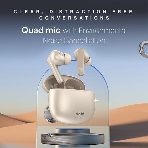 Noise Buds VS104 Max Truly Wireless in-Ear Earbuds with ANC(Up to 25dB),Up to 45H Playtime, Quad Mic with ENC, Instacharge(10 min=180 min), 13mm Driver, BT v5.3 (Rose Gold) Supply