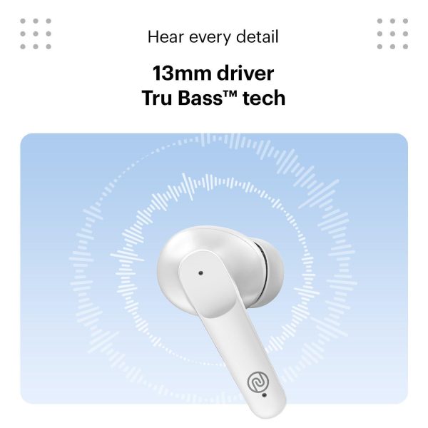 Noise Buds VS104 Truly Wireless Earbuds with 45H of Playtime, Quad Mic with ENC, Instacharge(10 min=200 min), 13mm Driver,Low Latency, BT v5.2 (Snow White) Discount