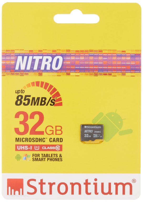 Strontium Nitro 32GB Micro SDHC Memory Card 85MB s UHS-I U1 Class 10 High Speed for Smartphones Tablets Drones Action Cams (SRN32GTFU1QR) Online Sale