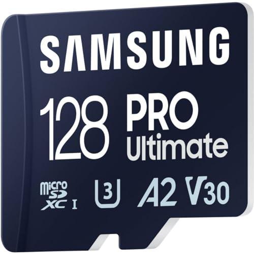 SAMSUNG PRO Ultimate microSD Memory Card + Adapter, 128GB microSDXC, Up to 200 MB s, 4K UHD, UHS-I, Class 10, U3,V30, A2 for Action Camera, Drone, Gaming, Phones, Tablets, MB-MY128SA WW Hot on Sale