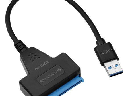 ZEBRONICS New Launch UTS100 USB 3.0 to SATA Adapter for 2.5 HDD SSD with Plug & Play, Durable Material, Super Fast Transfer, Upto 5 Gbps, Black Discount