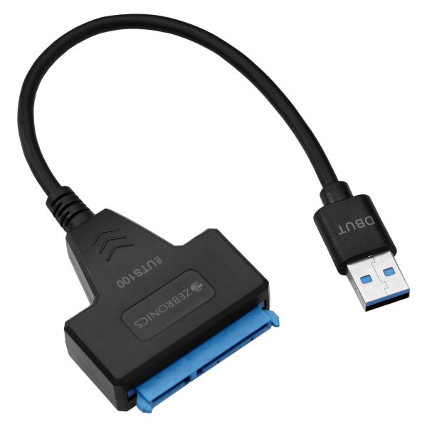 ZEBRONICS New Launch UTS100 USB 3.0 to SATA Adapter for 2.5 HDD SSD with Plug & Play, Durable Material, Super Fast Transfer, Upto 5 Gbps, Black Discount