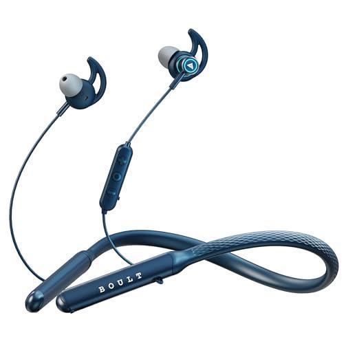 Boult Audio Curve Max Bluetooth Earphones with 100H Playtime, Clear Calling ENC Mic, Dual Device Connectivity, Lowest Latency Gaming, 13mm Bass Driver, Made in India Neckband Wireless Earphone (Blue) on Sale