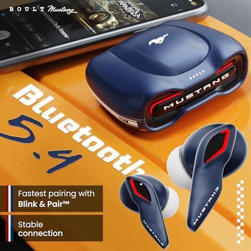 Boult x Mustang Torq Newly Launched Truly Wireless in Ear Earbuds with 50H Playtime, App Support, Quad Mic ENC, 45ms Low Latency, Breathing LEDs, 13mm Drivers, Made in India ear buds TWS Bluetooth 5.4 Supply