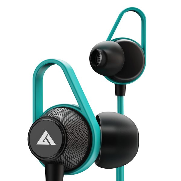 Boult Audio Bassbuds Loop 2 Wired in Ear Earphones with Mic, 10mm Powerful Driver for Extra Bass with Customizable Ear Loop (Teal Blue) Discount