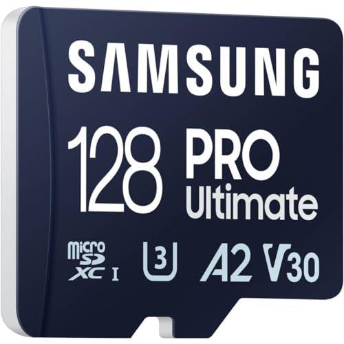 SAMSUNG PRO Ultimate microSD Memory Card + Adapter, 128GB microSDXC, Up to 200 MB s, 4K UHD, UHS-I, Class 10, U3,V30, A2 for Action Camera, Drone, Gaming, Phones, Tablets, MB-MY128SA WW Hot on Sale