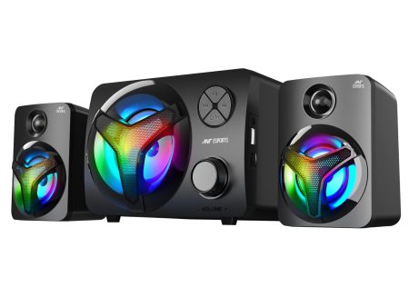 Ant Esports GS350 Pro 2.1 Stereo Gaming Speakers 15W,USB Powered Bluetooth Desktop Speaker Plus 3.5 mm Aux-in, in-line VolumeControl,RGB LED Lights Multimedia Speakers for PC, Laptop,Tablet,Cellphone For Discount