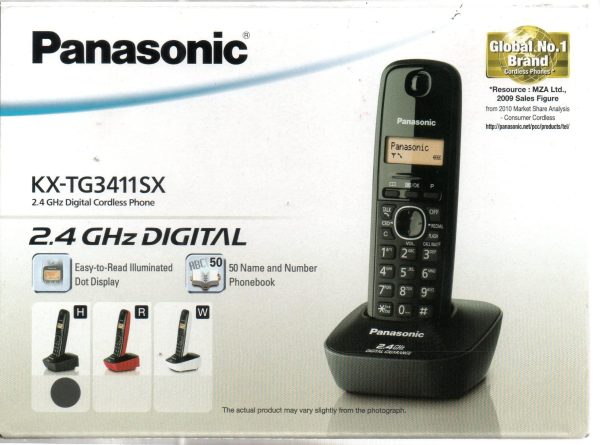 Panasonic 3411 Cordless Landline Phone Black Cheap