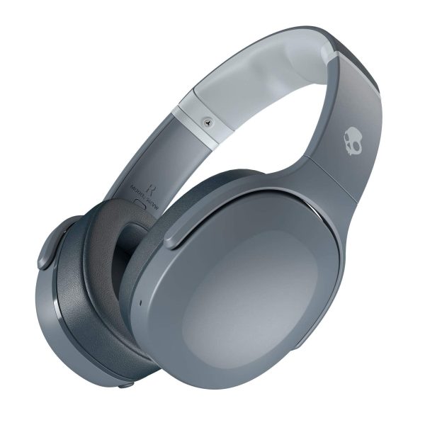 Skullcandy Crusher Evo Wireless Over-Ear Bluetooth Headphones with Microphone, for iPhone and Android, 40 Hour Battery Life, Extra Bass Tech - Bonus Line USB-C Cable -Chill Gray on Sale