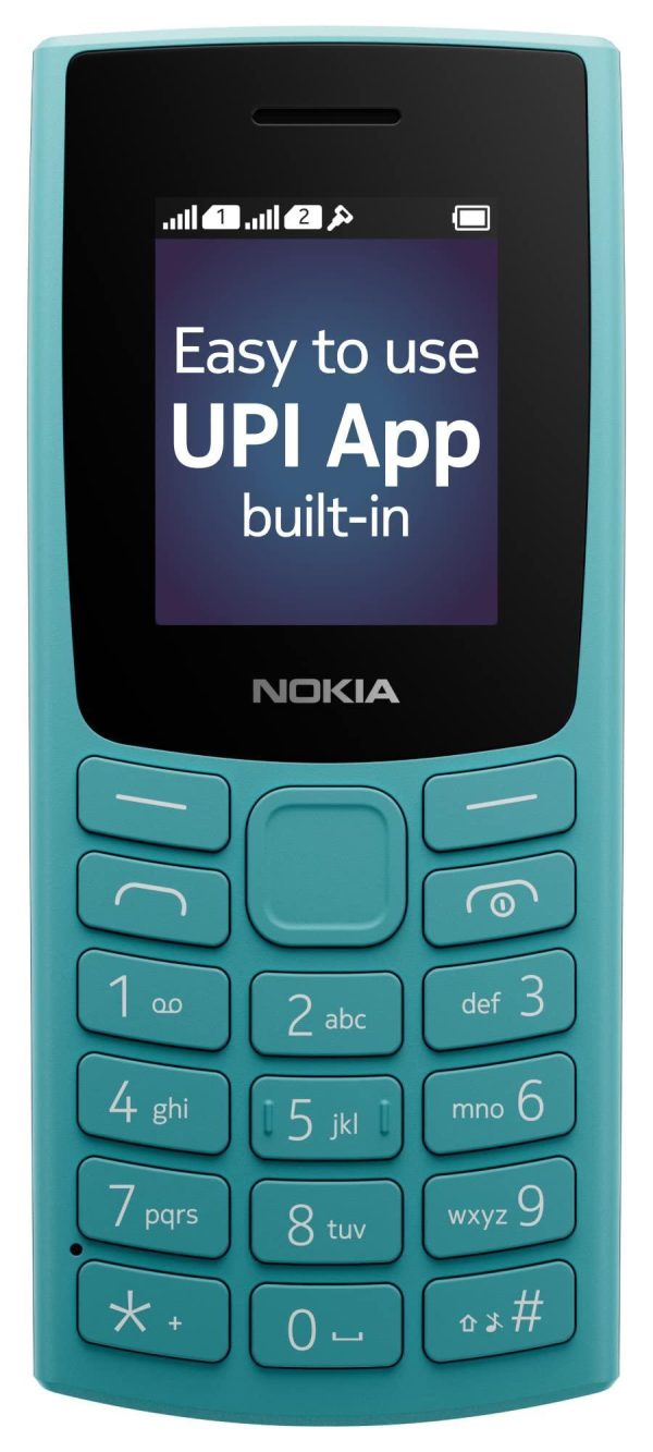 (Refurbished) Nokia All-New 105 Keypad Phone with Built-in UPI Payments, Long-Lasting Battery, Wireless FM Radio | Cyan on Sale