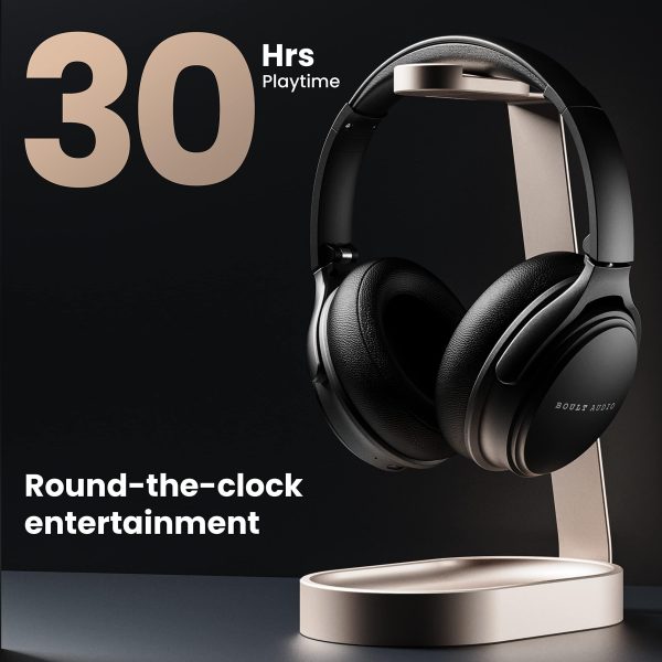 Boult Audio Anchor Bluetooth Wireless Over Ear Headphones with Mic, Active Noise Cancellation, 30H Playtime, AUX Option, Balanced Audio 40mm Drivers, Voice Assistant Sweatproof Gaming ANC Headphones Cheap