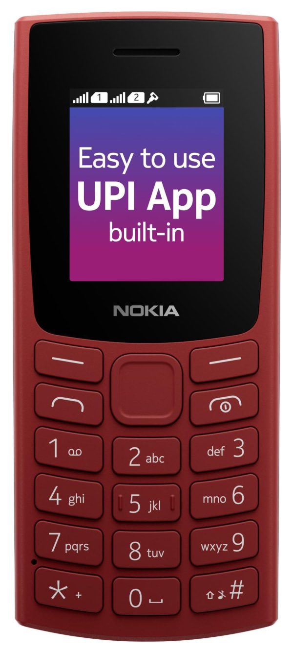 (Refurbished) Nokia 106 Single Sim, Keypad Phone with Built-in UPI Payments App, Long-Lasting Battery, Wireless FM Radio & MP3 Player, and MicroSD Card Slot | Red on Sale