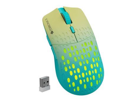 ZEBRONICS MARINE Wireless Mouse with Rechargeable Battery, BT + 2.4GHz, 6 Buttons, 4 DPI, 1000 1600 2400 3200, Comfortable & Ergonomic Design, Multicolor LED lights (Green) For Cheap