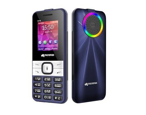 (Refurbished) Micromax S116, Dual Sim Keypad with Long Lasting Battery & Dedicated Notification Ring, Wireless FM with Auto Call Recording | Blue Cheap