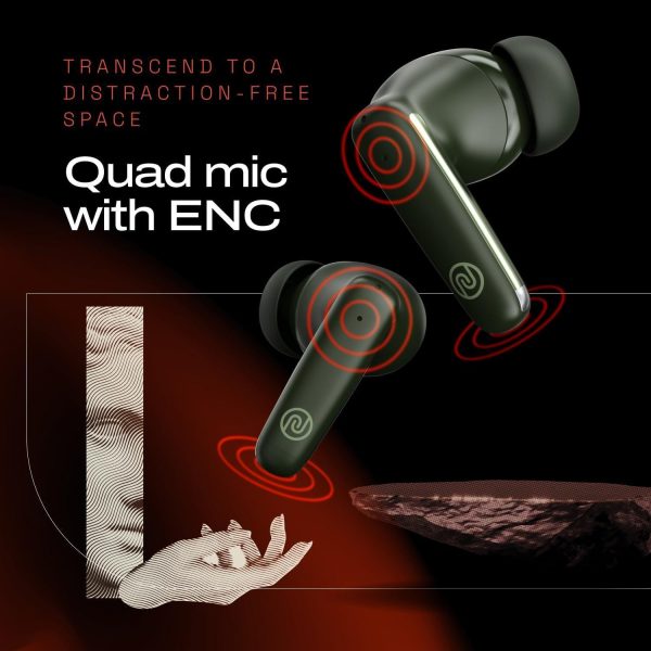 Noise Buds Venus Truly Wireless in-Ear Earbuds with ANC(Upto 30dB), 40H Playtime, Quad Mic with ENC, Instacharge(10 min=120 min), Low Latency(up to 45ms),10mm Driver (Galaxy Green) For Cheap