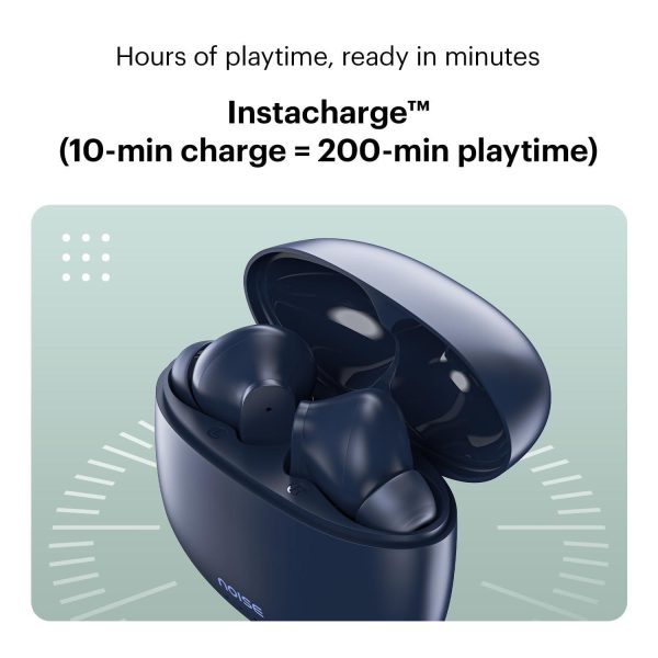 Noise Buds VS104 Truly Wireless Earbuds with 45H of Playtime, Quad Mic with ENC, Instacharge(10 min=200 min), 13mm Driver,Low Latency, BT v5.2 (Midnight Blue) For Discount