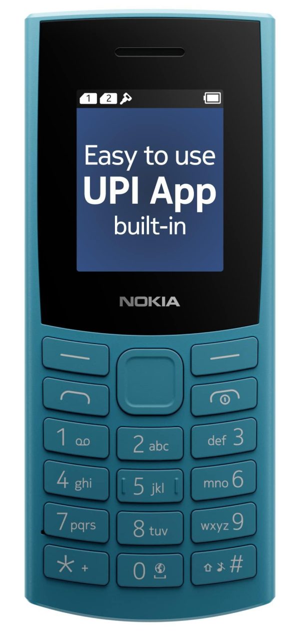 (Refurbished) Nokia 106 4G Keypad Phone with 4G, Built-in UPI Payments App, Long-Lasting Battery, Wireless FM Radio & MP3 Player, and MicroSD Card Slot | Blue For Sale