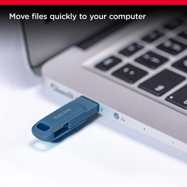 SanDisk Ultra Dual Drive Go USB Type C Pendrive for Mobile, Navy Blue, 256GB, 5Y Warranty Online now