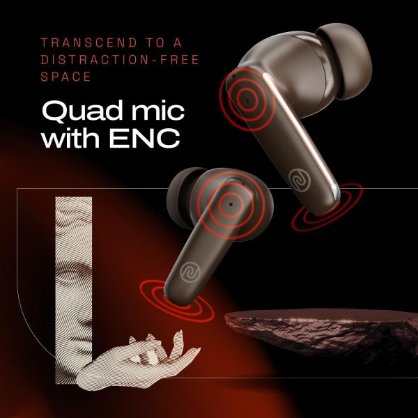 Noise Buds Venus Truly Wireless in-Ear Earbuds with ANC(Upto 30dB), 40H Playtime, Quad Mic with ENC, Instacharge(10 min=120 min), Low Latency(up to 45ms),10mm Driver (Stellar Brown) Discount