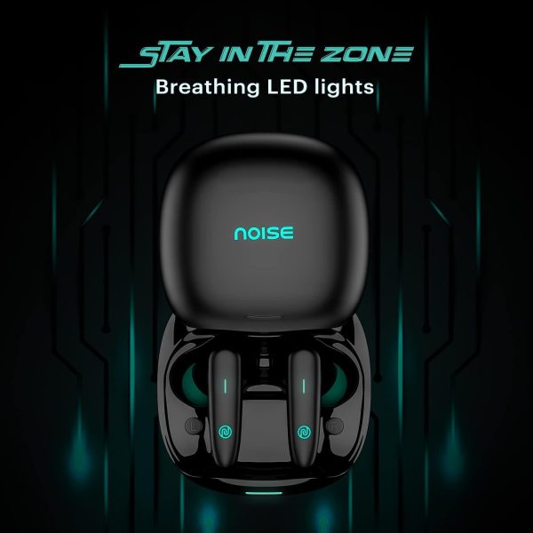 Noise Buds VS402 in-Ear Truly Wireless Earbuds with 50H of Playtime, Low Latency, Quad Mic with ENC, Instacharge(10 min=120 min),10mm Driver, BT v5.3, Breathing LED Lights (Neon Black) Online now