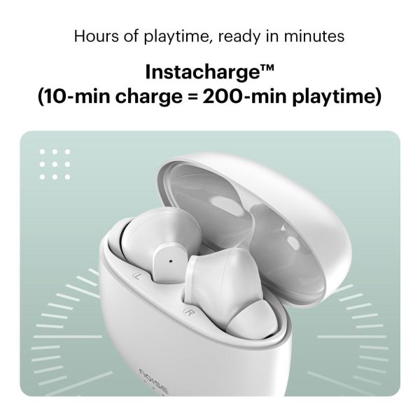 Noise Buds VS104 Truly Wireless Earbuds with 45H of Playtime, Quad Mic with ENC, Instacharge(10 min=200 min), 13mm Driver,Low Latency, BT v5.2 (Snow White) Discount