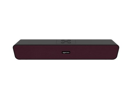 amazon basics 16W Bluetooth Soundbar Speaker with 1200mah Battery, BT v5.3, Aux, USB Port for Mobile, PC, Tablets, and Laptops (Black-Maroon) Sale