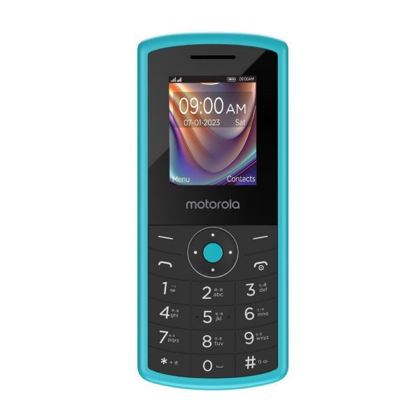 (Refurbished) Motorola All-New A10 Dual Sim keypad Mobile with 800 mAh Battery & Dedicated Receiver, Expandable Storage Upto 32GB, Wireless FM with auto Call Recording | Teal Blue on Sale