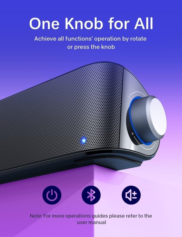 Nylavee Bluetooth Soundbar Speakers,Hifi Sound Quality Sound Bar,Usb Powered Pc Speakers,Bluetooth 5.0 And 3.5Mm Aux-In Computer Speakers For Desktop,Laptop,Pcs,Monitor,Tablets,Xbox,Gaming Speakers Supply