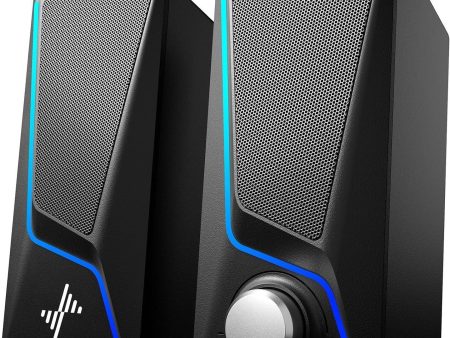 Nylavee Computer Speakers,Pc Speakers With 6 Lighting Modes,Usb Powered Computer Speakers For Desktop Monitor With 2 Bass-Boost Ports,2 Speaker Units,And 3.5Mm Aux-In Cable For Pc,Laptop,Tablet,Phone For Cheap