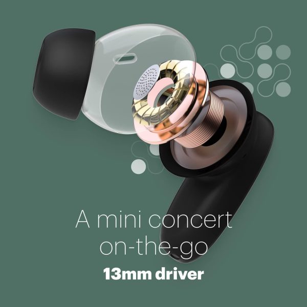 Noise Buds Connect Truly Wireless in Ear Earbuds with 50H Playtime, Quad Mic with ENC, Instacharge(10 min=120 min), 13mm Driver, Hyper Sync, and BT v5.2 (Carbon Black) Sale