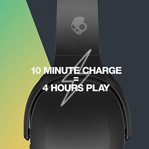 Skullcandy Crusher Evo Wireless Over-Ear Bluetooth Headphones with Microphone, for iPhone and Android, 40 Hour Battery Life, Extra Bass Tech - Bonus Line USB-C Cable -Black Cheap