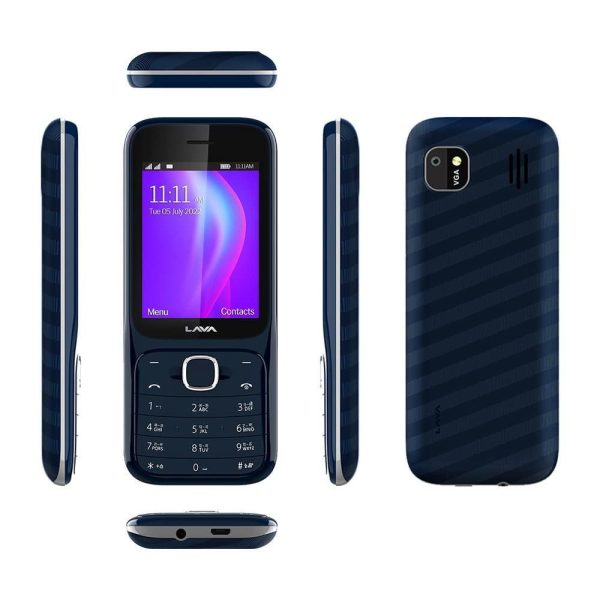 (Refurbished) Lava Gem Power (Blue Chrome) - Dual sim Keypad Mobile with 2.8  Big Screen, Smart AI Battery and Auto Call Recording Supply