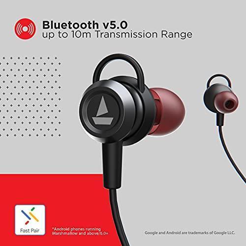 boAt Rockerz 355 in-Ear Bluetooth Neckband Earphone with Mic(Active Black) Discount