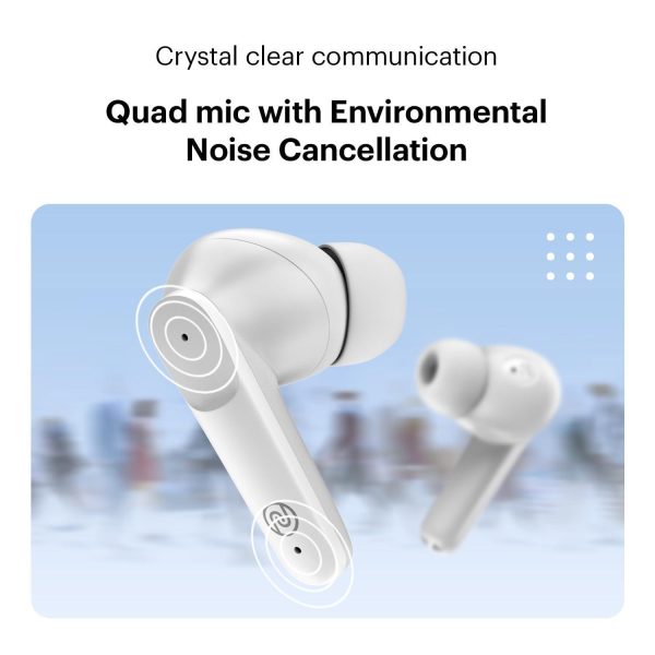 Noise Buds VS104 Truly Wireless Earbuds with 45H of Playtime, Quad Mic with ENC, Instacharge(10 min=200 min), 13mm Driver,Low Latency, BT v5.2 (Snow White) Discount