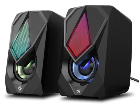 ZEBRONICS Zeb-Warrior II 10 watts 2.0 Multimedia Speaker with RGB Lights, USB Powered, AUX Input, Volume Control Pod for PC, Laptops, Desktop Discount