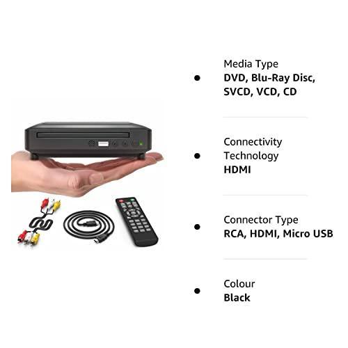 Mini DVD Player, All Region DVD CD Disc Player for TV with HDMI AV Output, HDMI AV Cables Included, HD 1080P Supported Built-in PAL NTSC System USB Input on Sale