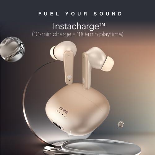 Noise Buds VS104 Max Truly Wireless in-Ear Earbuds with ANC(Up to 25dB),Up to 45H Playtime, Quad Mic with ENC, Instacharge(10 min=180 min), 13mm Driver, BT v5.3 (Rose Gold) Supply