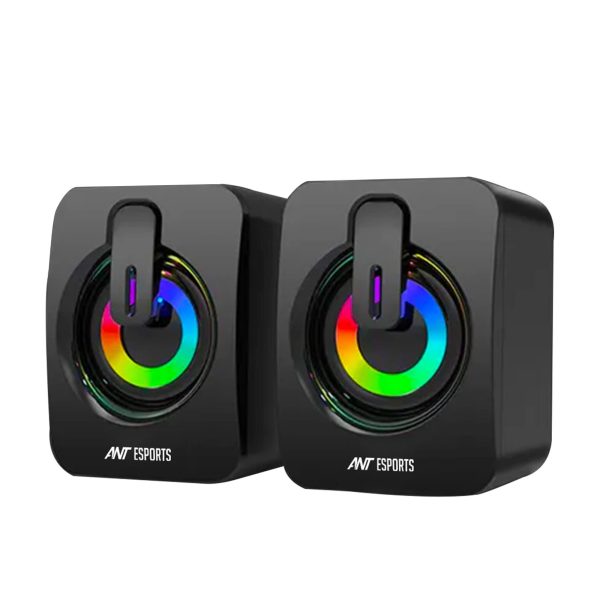 Ant Esports GS170 Gaming Speaker for PC, Stereo 2.0 USB Powered Desktop Speaker with 3.5 mm Aux-in, in-line Volume Control, RGB LED Lights Mini Multimedia Speakers for PC, Laptop, Tablet, Cellphone Hot on Sale