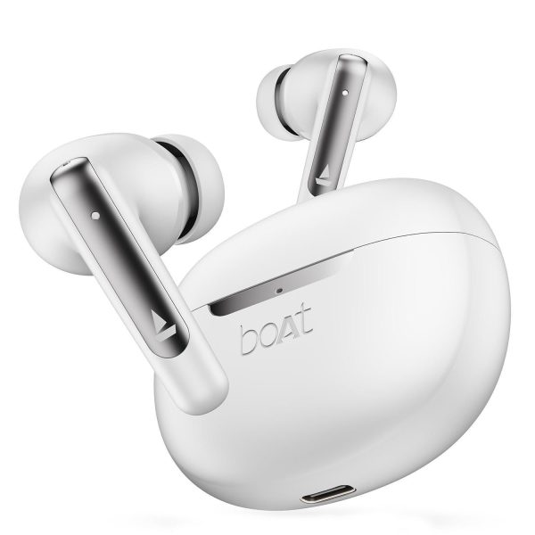 boAt Airdopes 141 ANC TWS in Ear Earbuds with 32 Db ANC, 42 Hrs Playback, 50Ms Low Latency Beast Mode, Iwp Tech,Signature Sound,Quad Mics with Enx,ASAP Charge,USB Type-C Port & Ipx5(White) For Discount