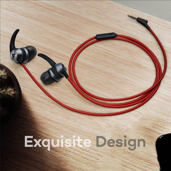 Boult Audio BassBuds X1 in-Ear Wired Earphones with 10mm Extra Bass Driver and HD Sound with mic(Red) Sale