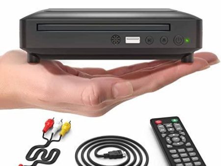 Mini DVD Player, All Region DVD CD Disc Player for TV with HDMI AV Output, HDMI AV Cables Included, HD 1080P Supported Built-in PAL NTSC System USB Input on Sale